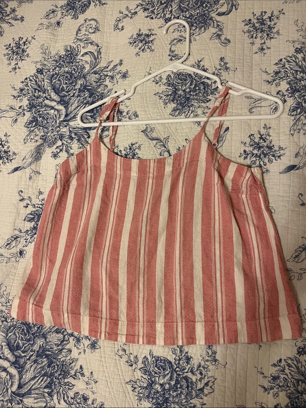 a new day Pink and White Striped Cropped Cami